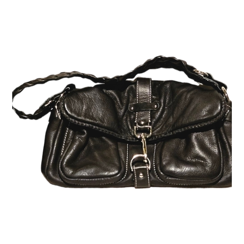Donald J Pliner Black Leather Shoulder Bag Size Small - Picture 12 of 16